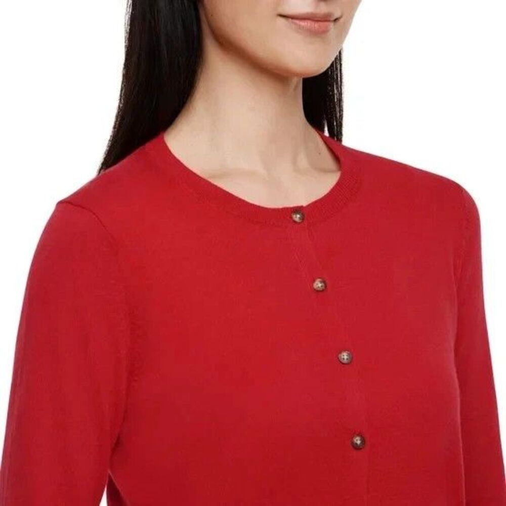 GAP Crewneck Cardigan Sweater Salsa Red Women’s S 4-6 100% Cotton Button Front - Picture 5 of 5